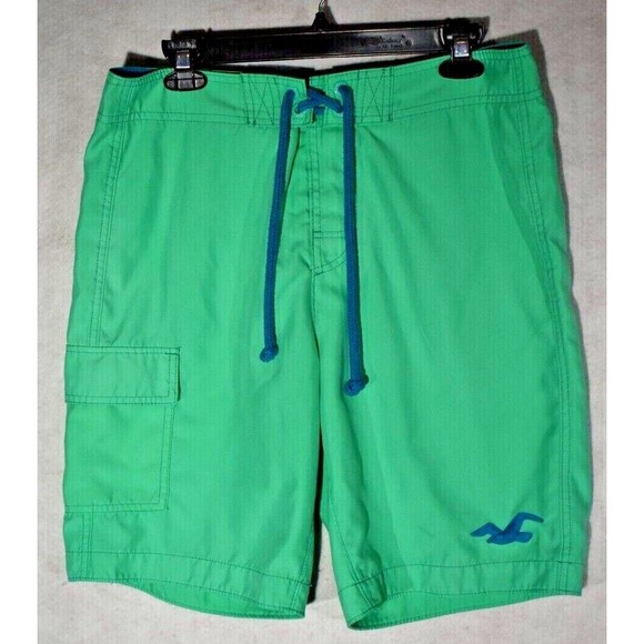 Hollister Board Shorts Swim Trunks Green Size M - Picture 1 of 8